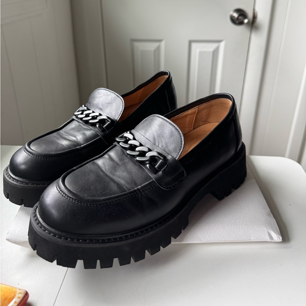 Amazon Black Loafers Slip-On Shoes with Chunky Sole